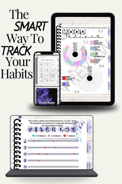 Clear & Capable Planner | Hyperlinked Digital Daily Planner with Habit & Health Trackers (ADHD-Friendly)